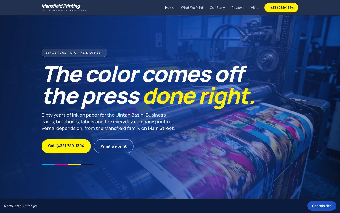 Mansfield Printing demo site