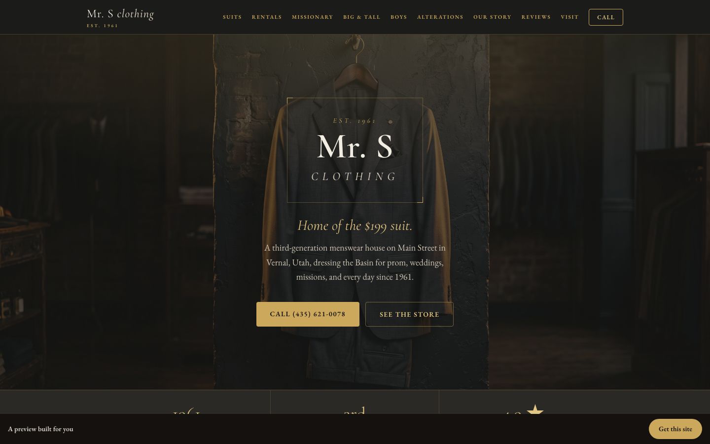 Mr S Clothing demo site
