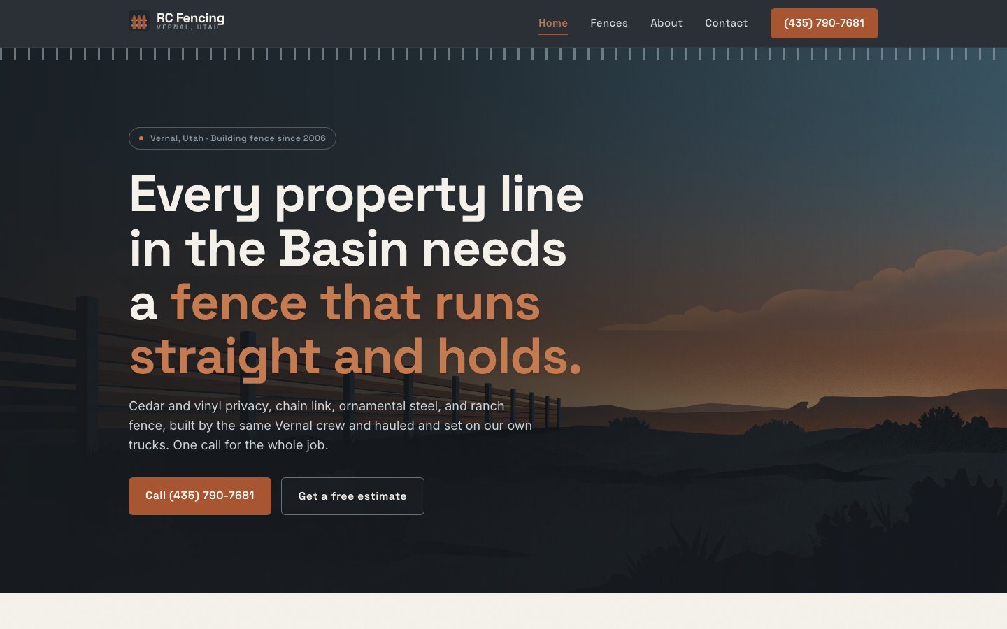 RC Fencing Inc demo site