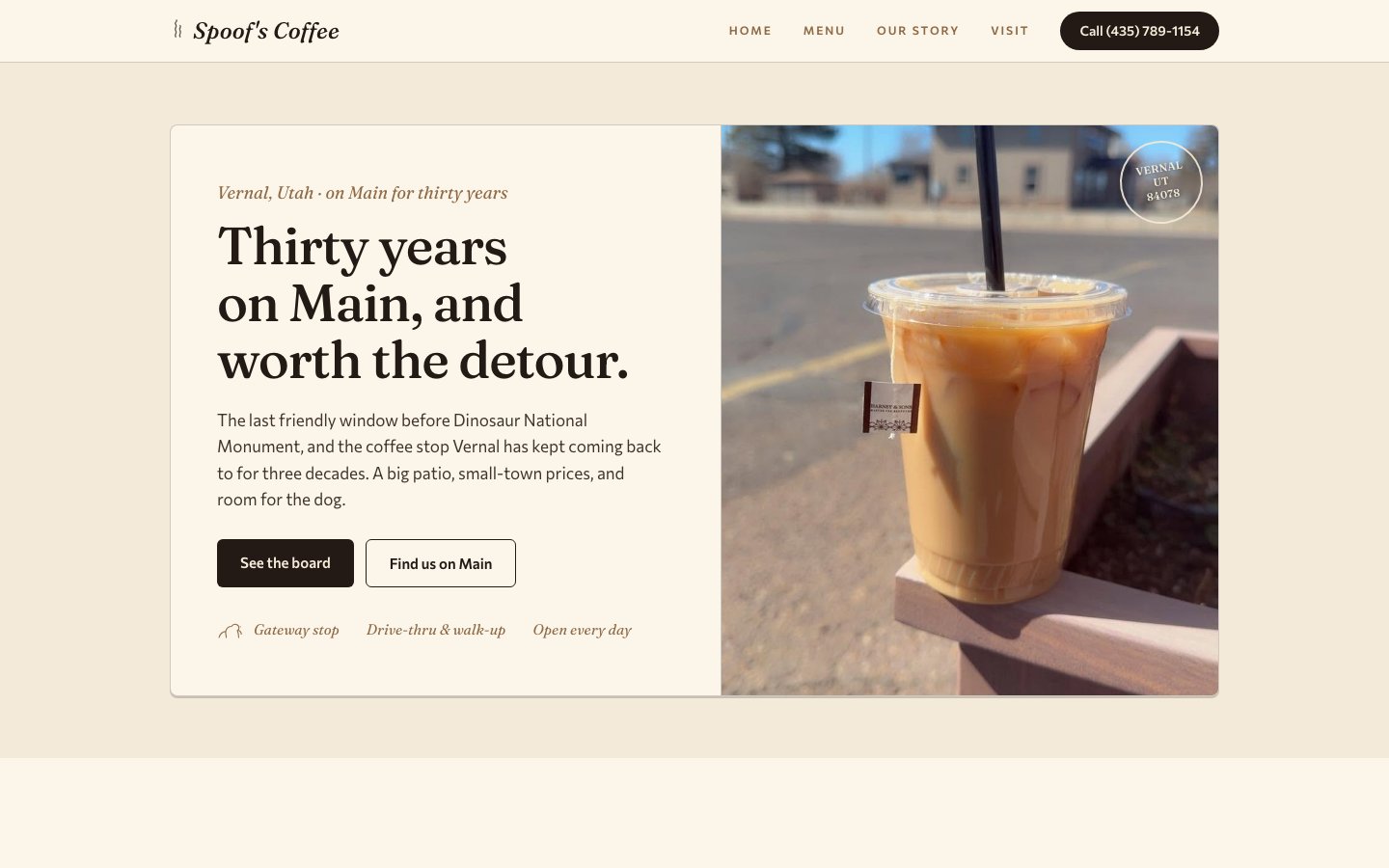 Spoof's Coffee demo site